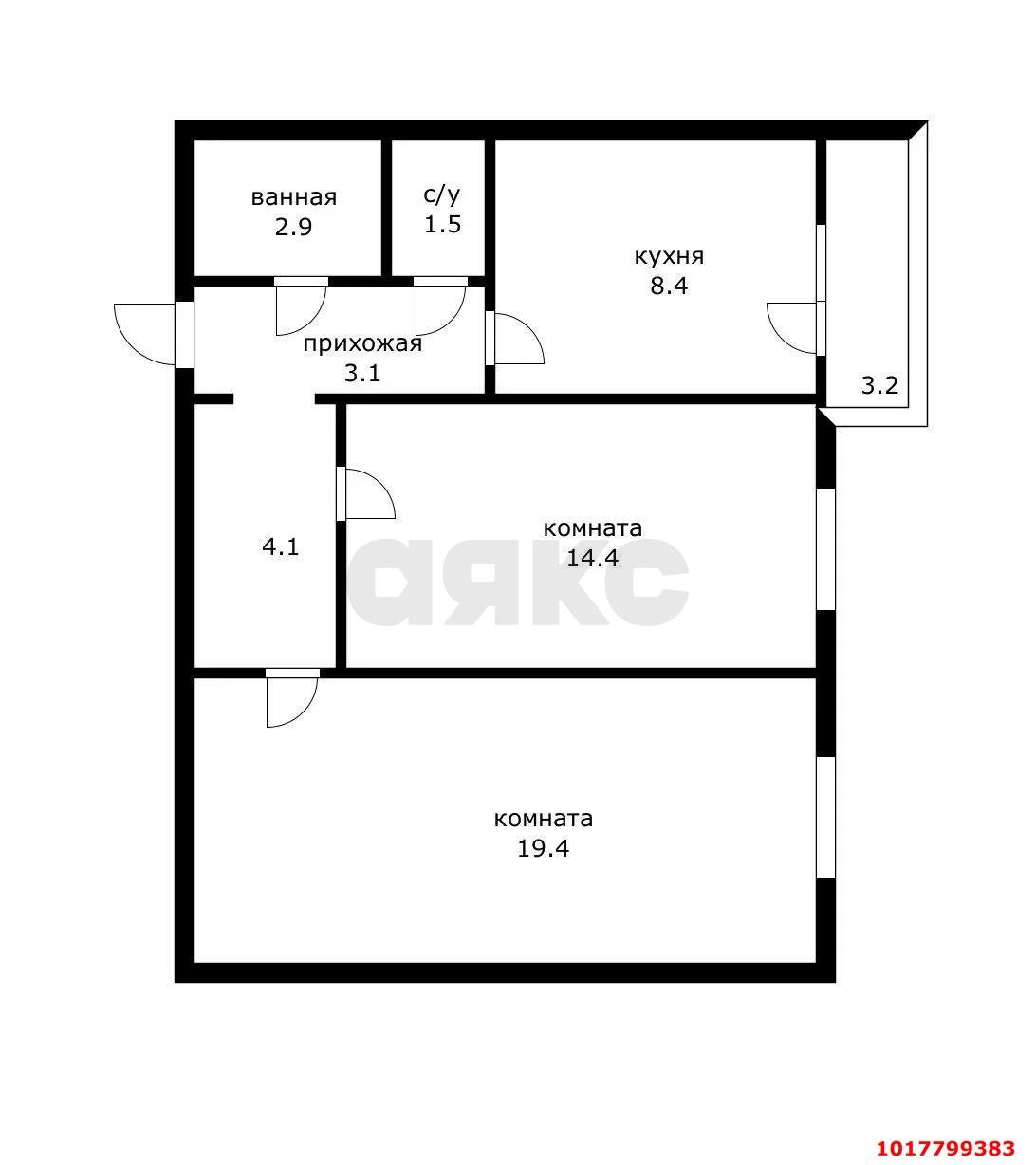 Фото №9: 2-комнатная квартира 57&nbsp;м², 6/7&nbsp;эт. - Краснодар, Прикубанский внутригородской округ, мкр. Музыкальный, ул. Ангарская, 2/5