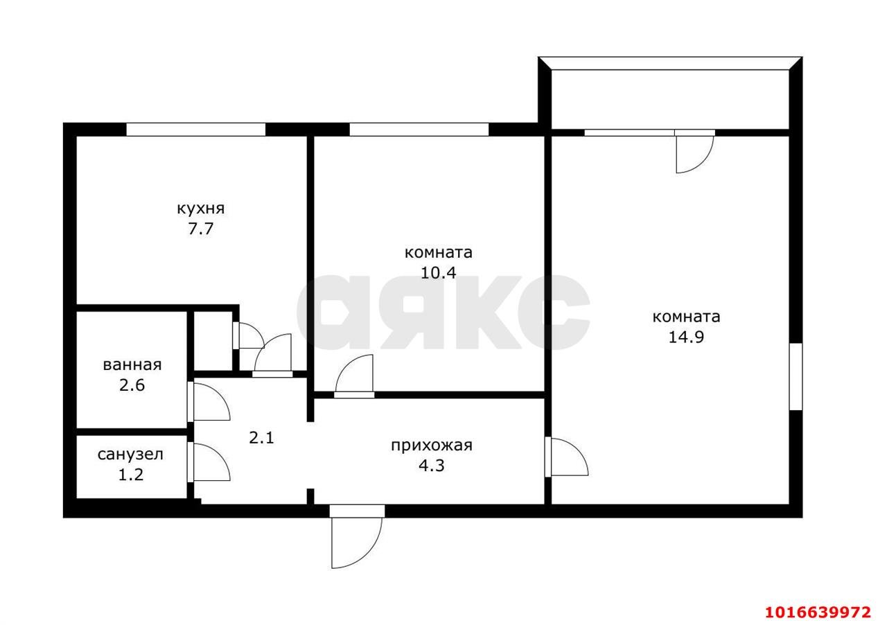 Фото №11: 2-комнатная квартира 44&nbsp;м², 5/9&nbsp;эт. - Краснодар, Прикубанский внутригородской округ, мкр. Фестивальный, ул. Яна Полуяна, 60