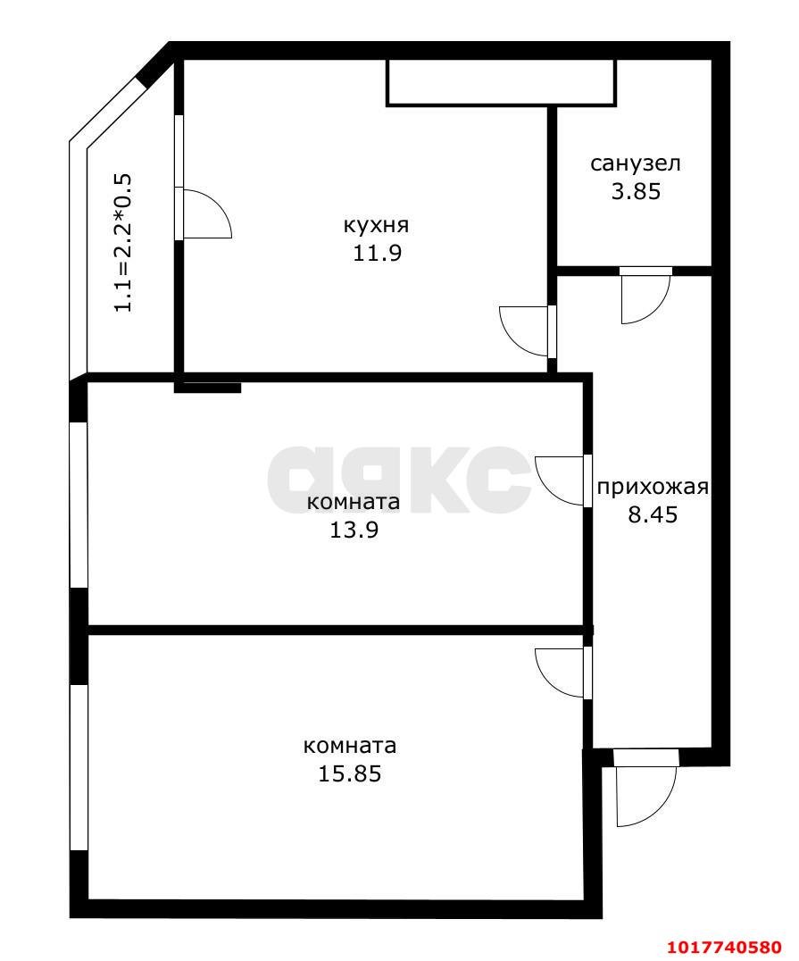 Фото №7: 2-комнатная квартира 56&nbsp;м², 6/10&nbsp;эт. - Яблоновский, мкр. ЖК Компаньон-Сити, ул. Шоссейная, 63к15