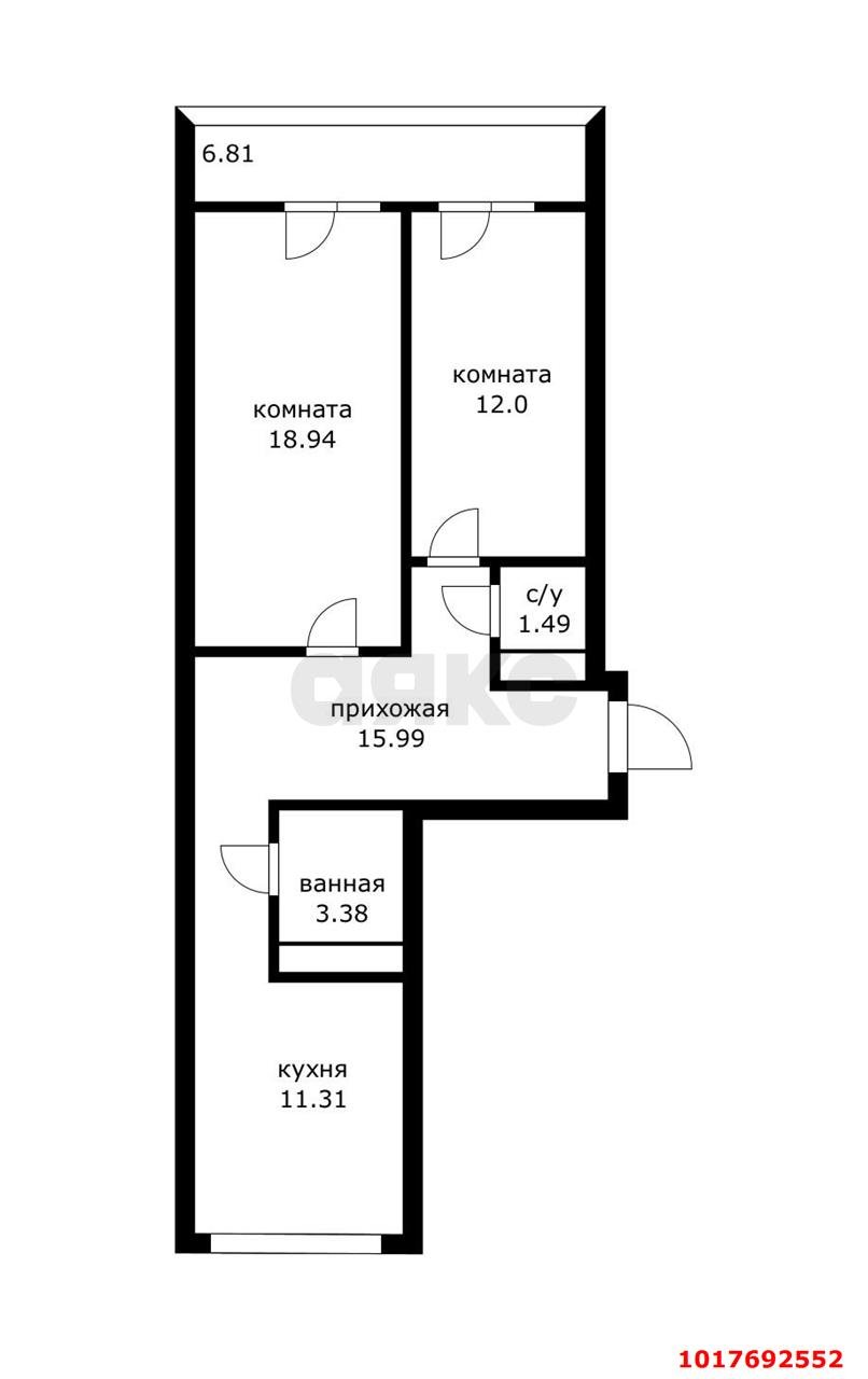Фото №18: 2-комнатная квартира 70&nbsp;м², 6/17&nbsp;эт. - Краснодар, Карасунский внутригородской округ, Участок № 35, мкр. ЖК Грин Парк, ул. имени Дмитрия Благоева, 29к2