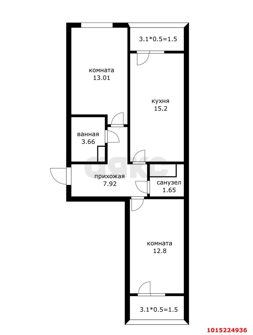 Фото №2: 2-комнатная квартира 62&nbsp;м², 24/24&nbsp;эт. - Краснодар, Прикубанский внутригородской округ, ЖК Лучший, мкр. имени Петра Метальникова, ул. Петра Метальникова, 40