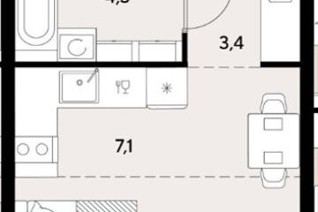 Фото №1: Студия 25 м², 2/18 эт. - Краснодар, мкр. ЖК Грейд,