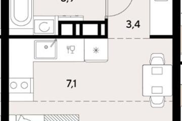 Фото №1: Студия 25 м², 6/18 эт. - Краснодар, мкр. ЖК Грейд,
