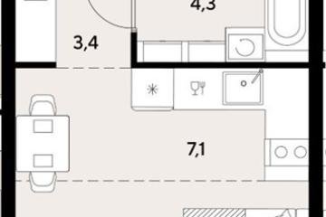 Фото №1: Студия 25 м², 2/18 эт. - Краснодар, мкр. ЖК Грейд,