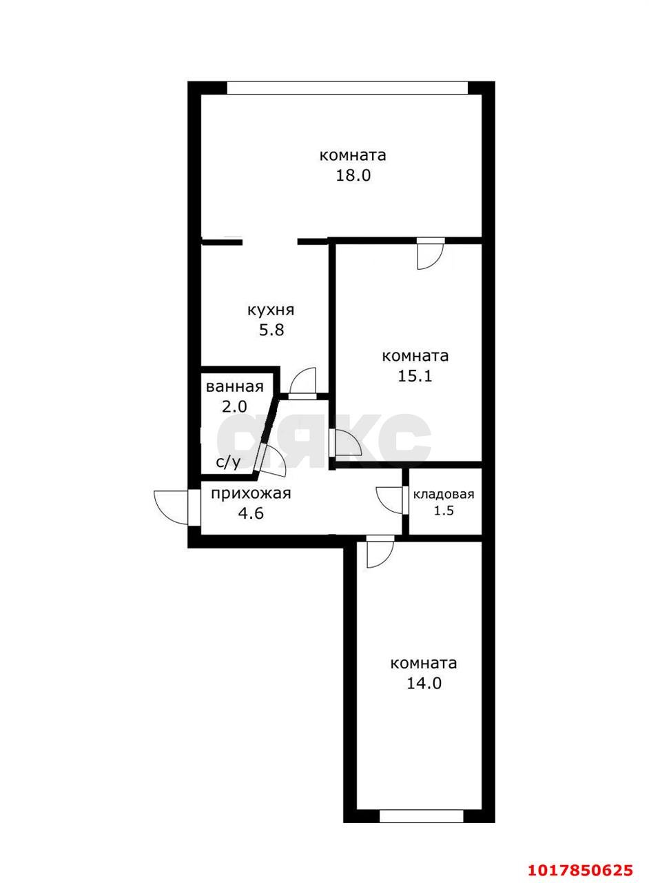 Фото №26: 2-комнатная квартира 60&nbsp;м², 2/5&nbsp;эт. - Краснодар, Центральный внутригородской округ, мкр. Черёмушки, ул. Стасова, 158