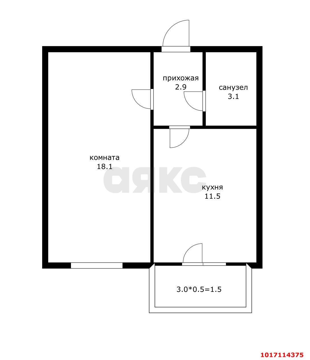 Фото №15: 1-комнатная квартира 37&nbsp;м², 4/5&nbsp;эт. - Новая Адыгея, мкр. жилой комплекс Родной Дом, ул. Бжегокайская, 31/3к3