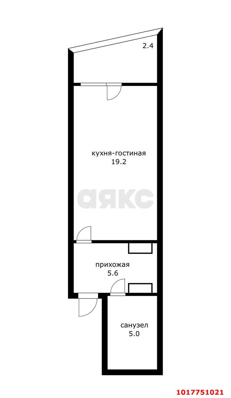 Фото №8: Студия 32&nbsp;м², 12/25&nbsp;эт. - Краснодар, Карасунский внутригородской округ, мкр. ЖК Сказка Град, ул. имени В.Н. Мачуги, 166к3