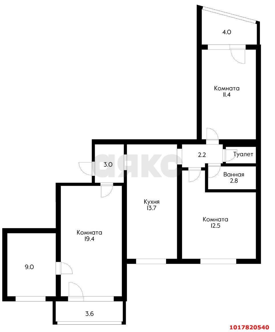 Фото №21: 3-комнатная квартира 82&nbsp;м², 8/9&nbsp;эт. - Краснодар, Карасунский внутригородской округ, мкр. Комсомольский, ул. 30-й Иркутской Дивизии, 8