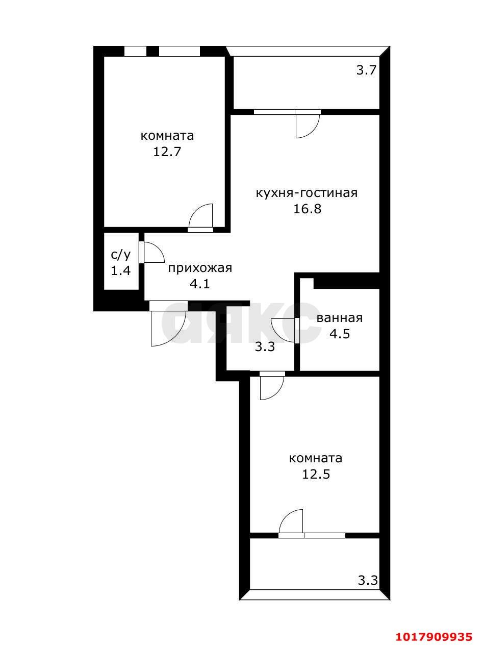 Фото №7: 2-комнатная квартира 55&nbsp;м², 5/9&nbsp;эт. - Краснодар, Прикубанский внутригородской округ, мкр. культурный квартал Эрмитаж, ул. им. Мурата Ахеджака, 20