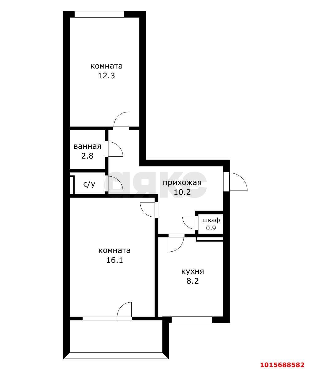 Фото №18: 2-комнатная квартира 55&nbsp;м², 1/3&nbsp;эт. - Краснодар, Прикубанский внутригородской округ, Калинино, мкр. Завод Радиоизмерительных Приборов, ул. Российская, 448/4