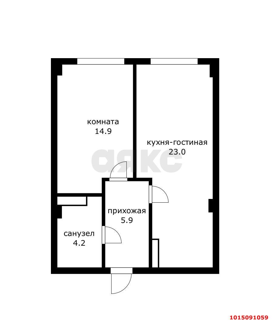 Фото №20: Апартаменты 47&nbsp;м², 9/20&nbsp;эт. - Краснодар, Карасунский внутригородской округ, Хлопчато-бумажный Комбинат, мкр. жилой комплекс Аквамарин, ул. Уральская, 75к1