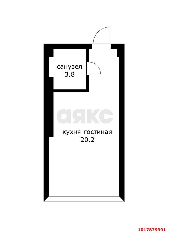 Фото №8: Студия 24&nbsp;м², 7/9&nbsp;эт. - Российский, Прикубанский внутригородской округ, мкр. ЖК Берёзки, ул. Ратной Славы, 24