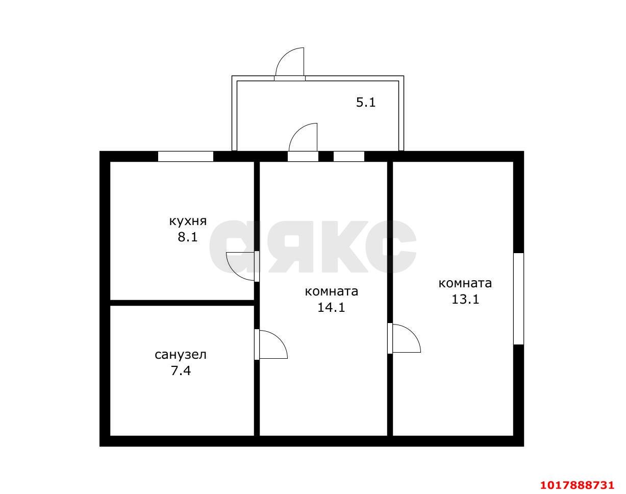 Фото №12: 2-комнатная квартира 47&nbsp;м², 1/4&nbsp;эт. - Краснодар, Центральный внутригородской округ, мкр. Дубинка, ул. Воронежская, 40
