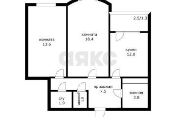 Фото №1: 2-комнатная квартира 63&nbsp;м², 2/16&nbsp;эт. - Краснодар, мкр. Школьный, ул. 9 Мая, 48/1к2