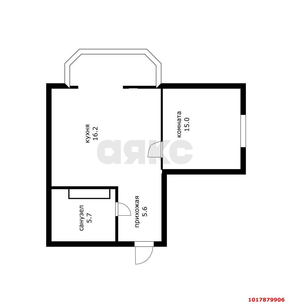 Фото №8: 1-комнатная квартира 42&nbsp;м², 4/16&nbsp;эт. - Краснодар, Прикубанский внутригородской округ, Солнечный, мкр. Фестивальный, ул. Яна Полуяна, 47