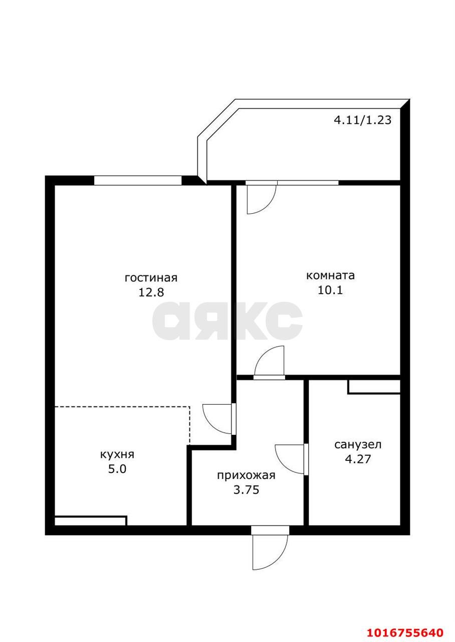 Фото №9: 1-комнатная квартира 41&nbsp;м², 4/16&nbsp;эт. - Краснодар, Прикубанский внутригородской округ, Восточный, мкр. жилой комплекс Квартал № 6, ул. Генерал-лейтенанта Александра Сапрунова, 13
