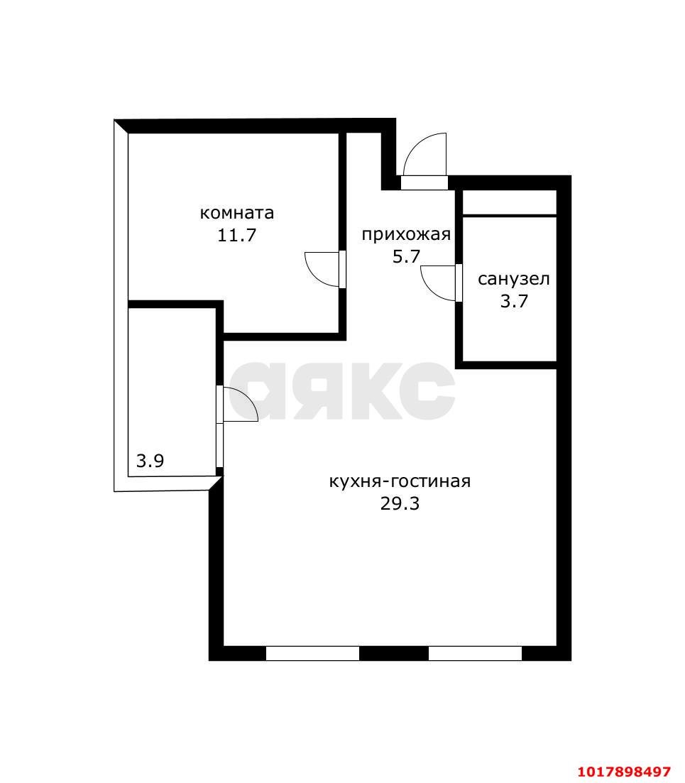 Фото №10: 1-комнатная квартира 53&nbsp;м², 11/24&nbsp;эт. - Краснодар, Центральный внутригородской округ, ЖК Краснодар, мкр. Центральный, ул. Железнодорожная, 23/1