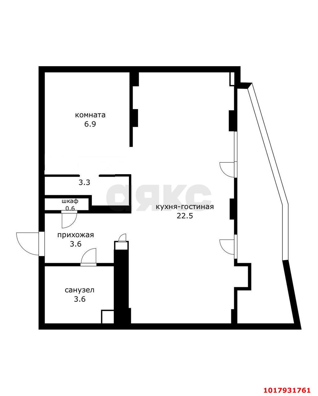 Фото №12: 2-комнатная квартира 50&nbsp;м², 15/16&nbsp;эт. - Краснодар, Западный внутригородской округ, мкр. Юбилейный, пр-кт Чекистов, 24/1
