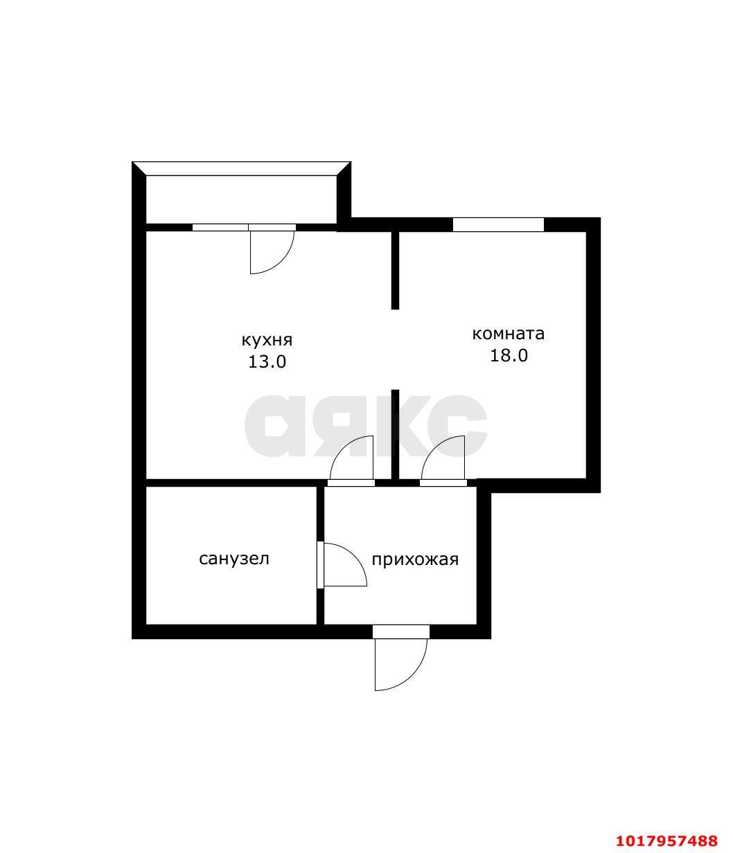 Фото №8: 1-комнатная квартира 39&nbsp;м², 12/12&nbsp;эт. - Краснодар, Карасунский внутригородской округ, мкр. Почтовый, ул. Артезианская, 4