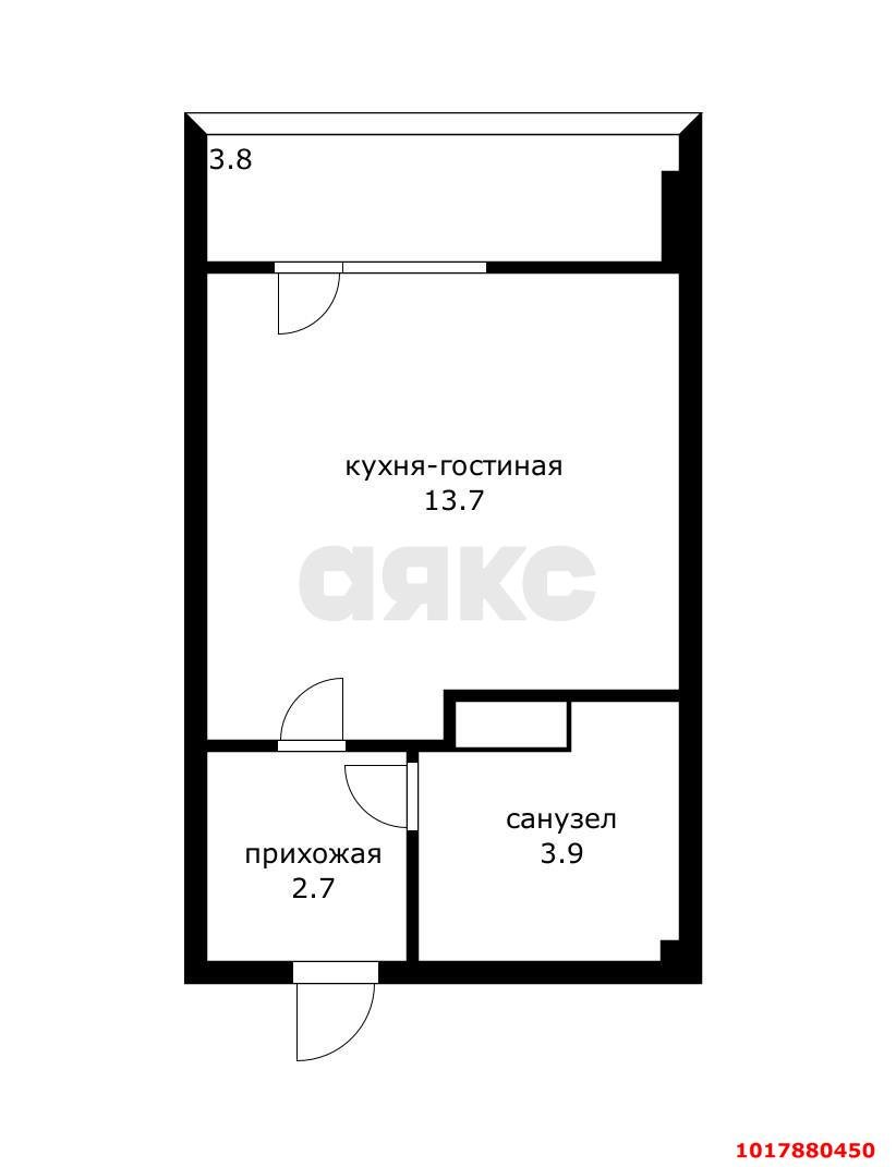 Фото №6: Студия 24&nbsp;м², 7/16&nbsp;эт. - Краснодар, Прикубанский внутригородской округ, мкр. жилой комплекс Самолёт-5, ул. Ивана Беличенко, 101