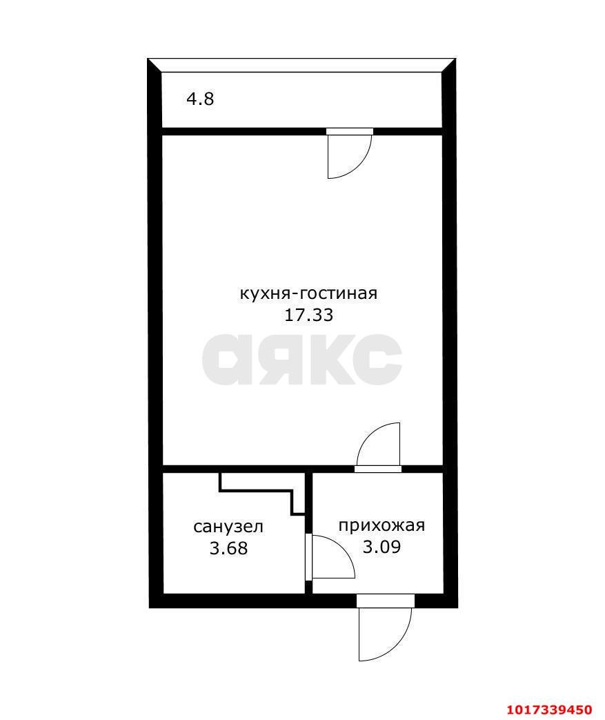 Фото №9: Студия 28&nbsp;м², 11/24&nbsp;эт. - Краснодар, Прикубанский внутригородской округ, Россинского, мкр. жилой комплекс Титаны, б-р Адмирала Пустошкина, 11