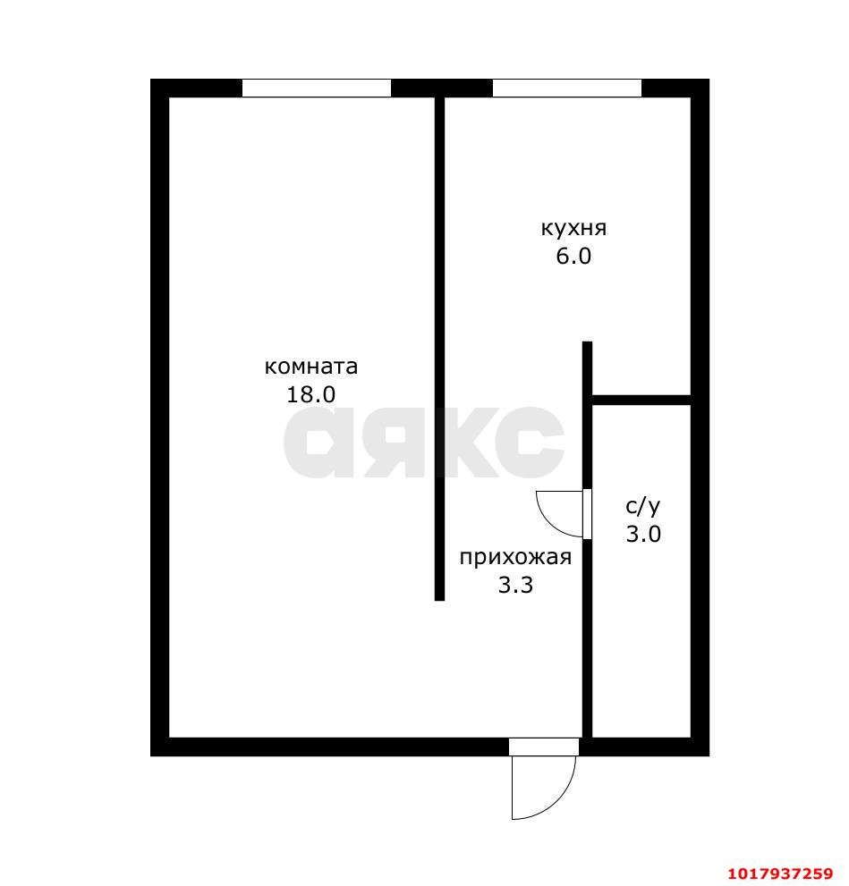 Фото №6: 1-комнатная квартира 30&nbsp;м², 1/4&nbsp;эт. - Краснодар, Западный внутригородской округ, мкр. Фестивальный, ул. Парковая, 11