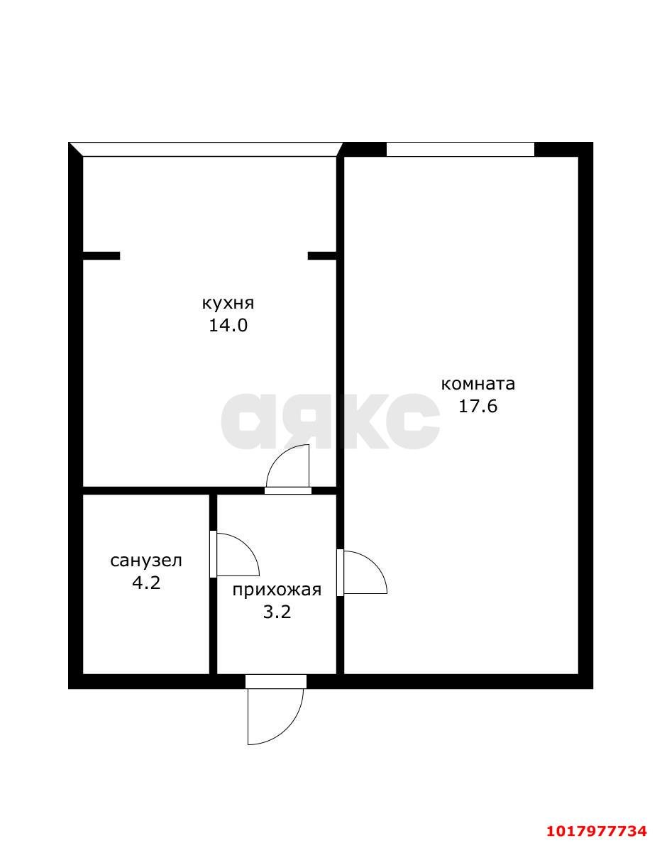 Фото №13: 1-комнатная квартира 40&nbsp;м², 6/6&nbsp;эт. - Краснодар, Прикубанский внутригородской округ, мкр. Музыкальный, ул. имени Сергея Есенина, 84