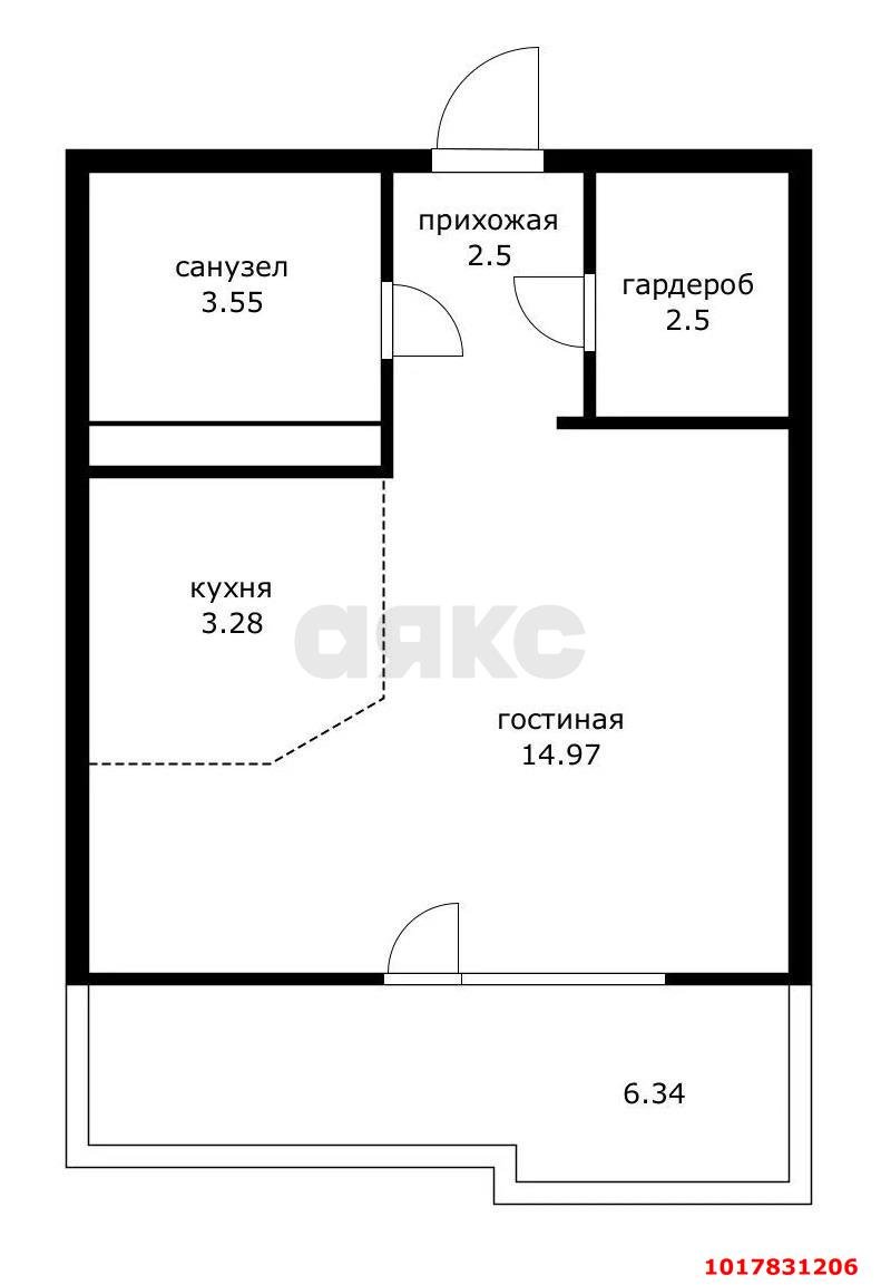 Фото №6: Студия 33&nbsp;м², 5/16&nbsp;эт. - Краснодар, Центральный внутригородской округ, Табачная Фабрика, мкр. ЖК Все Свои Вип, ул. Колхозная, 5/1