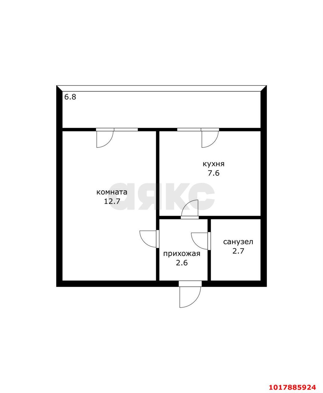 Фото №8: 1-комнатная квартира 32&nbsp;м², 2/5&nbsp;эт. - Новая Адыгея, мкр. ЖК Дарград, ул. Тургеневское шоссе, 33/2к30