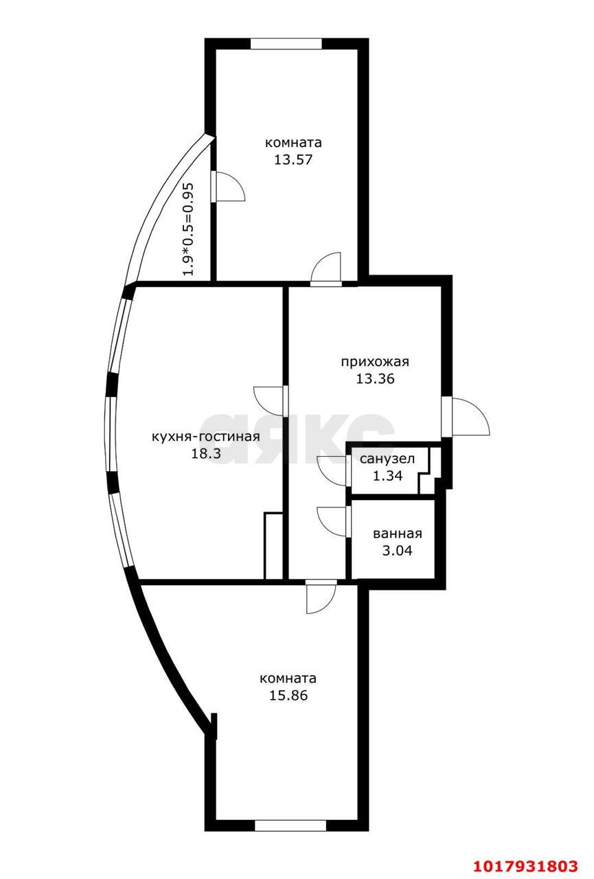 Фото №14: 2-комнатная квартира 67&nbsp;м², 18/19&nbsp;эт. - Краснодар, Прикубанский внутригородской округ, имени Петра Метальникова, мкр. ЖК Лучший, ул. Ростовское шоссе, 30/7к3