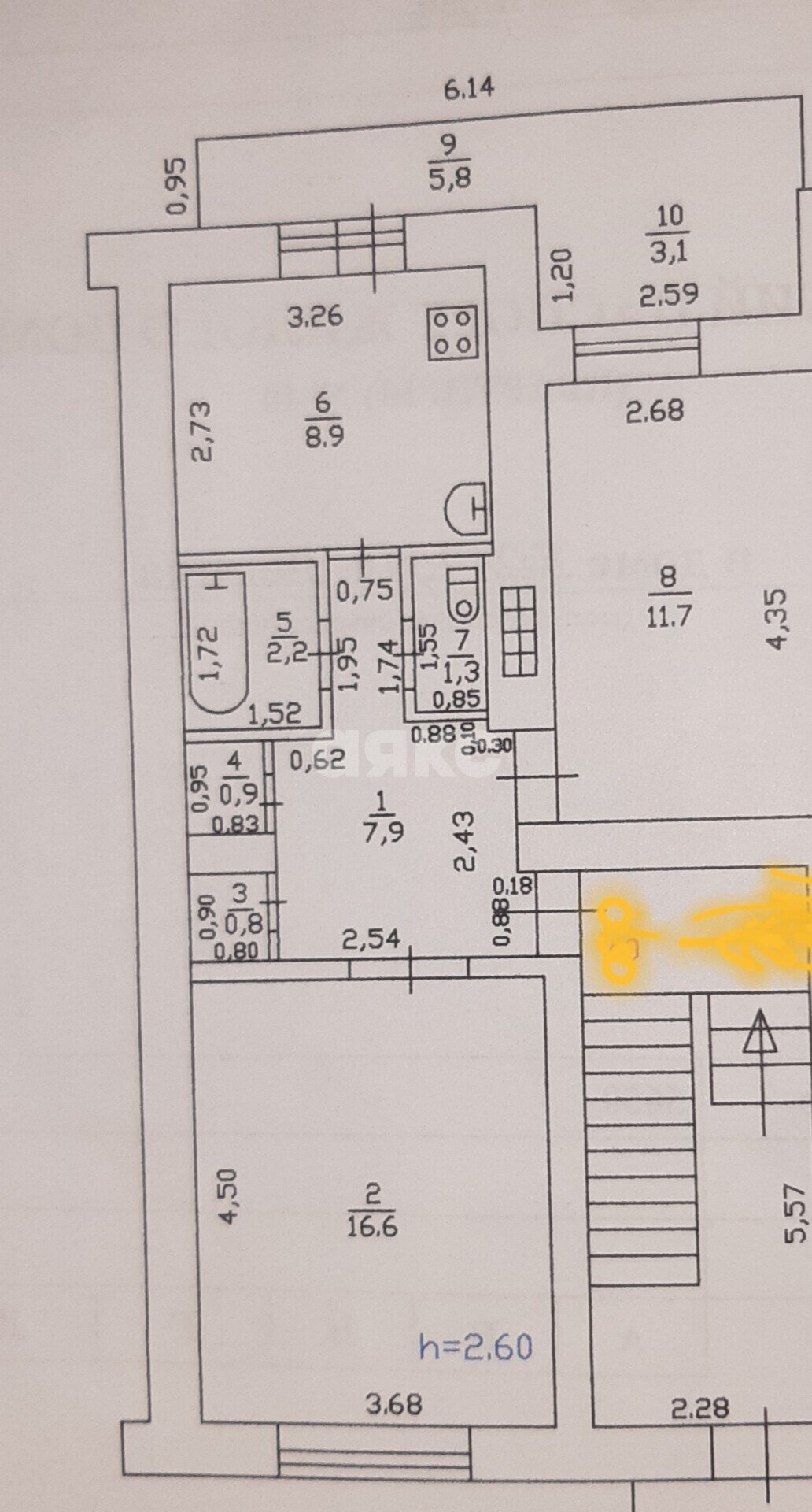 Фото №13: 2-комнатная квартира 50&nbsp;м², 1/5&nbsp;эт. - Горячий Ключ, мкр. Администрация, ул. Ленина, 217