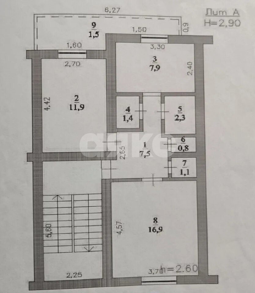 Фото №14: 2-комнатная квартира 49&nbsp;м², 5/5&nbsp;эт. - Горячий Ключ, мкр. Администрация, ул. Ленина, 217