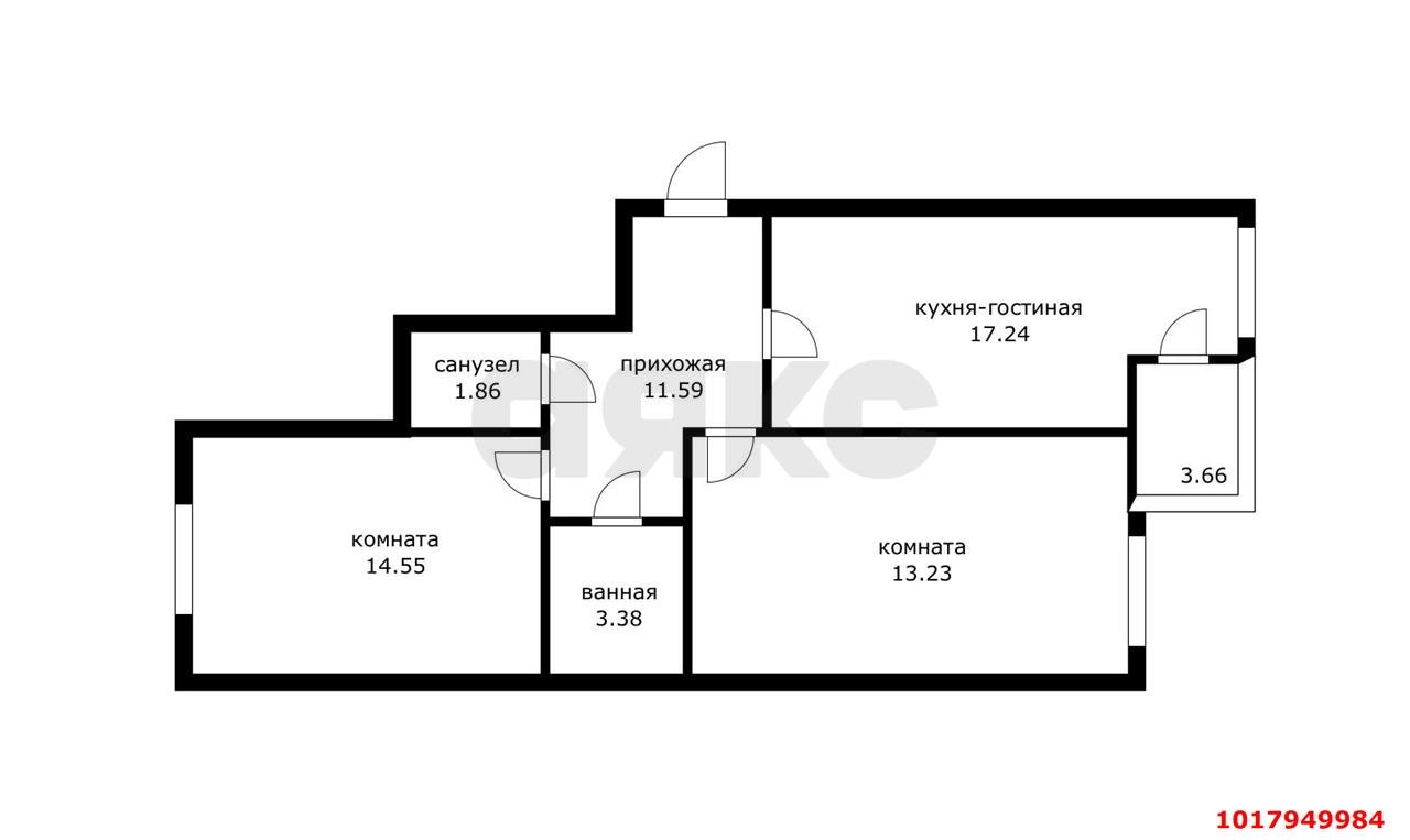 Фото №14: 2-комнатная квартира 65&nbsp;м², 3/5&nbsp;эт. - Краснодар, Прикубанский внутригородской округ, мкр. ЖК Дубровка, ул. Беговая, 56к2