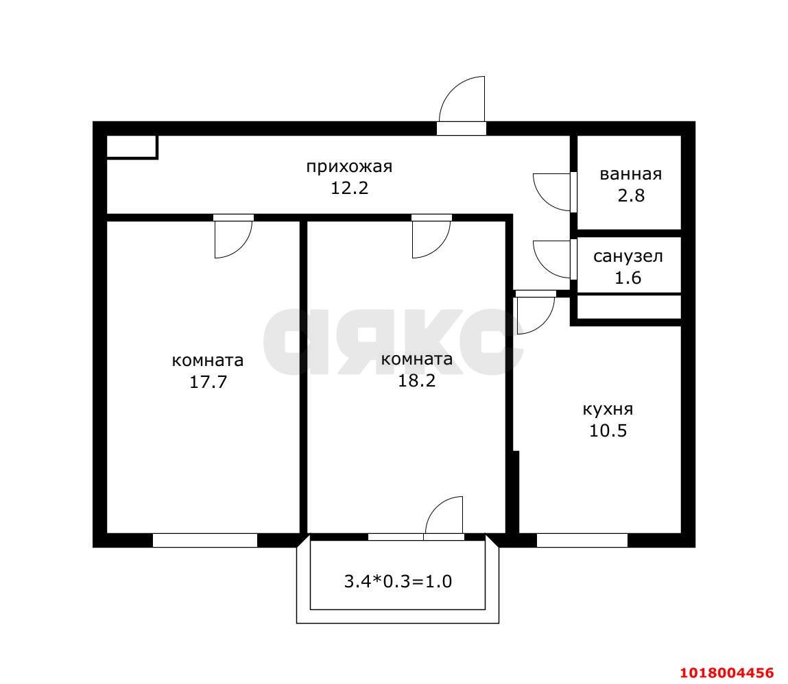 Фото №2: 2-комнатная квартира 64&nbsp;м², 16/19&nbsp;эт. - Краснодар, Карасунский внутригородской округ, мкр. жилой комплекс Фреш, ул. имени Валерия Гассия, 4/7к1