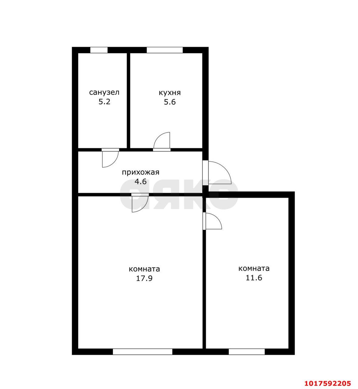 Фото №8: 2-комнатная квартира 44&nbsp;м², 1/2&nbsp;эт. - Краснодар, Карасунский внутригородской округ, ж/м Пашковский, ул. Гоголя, 95