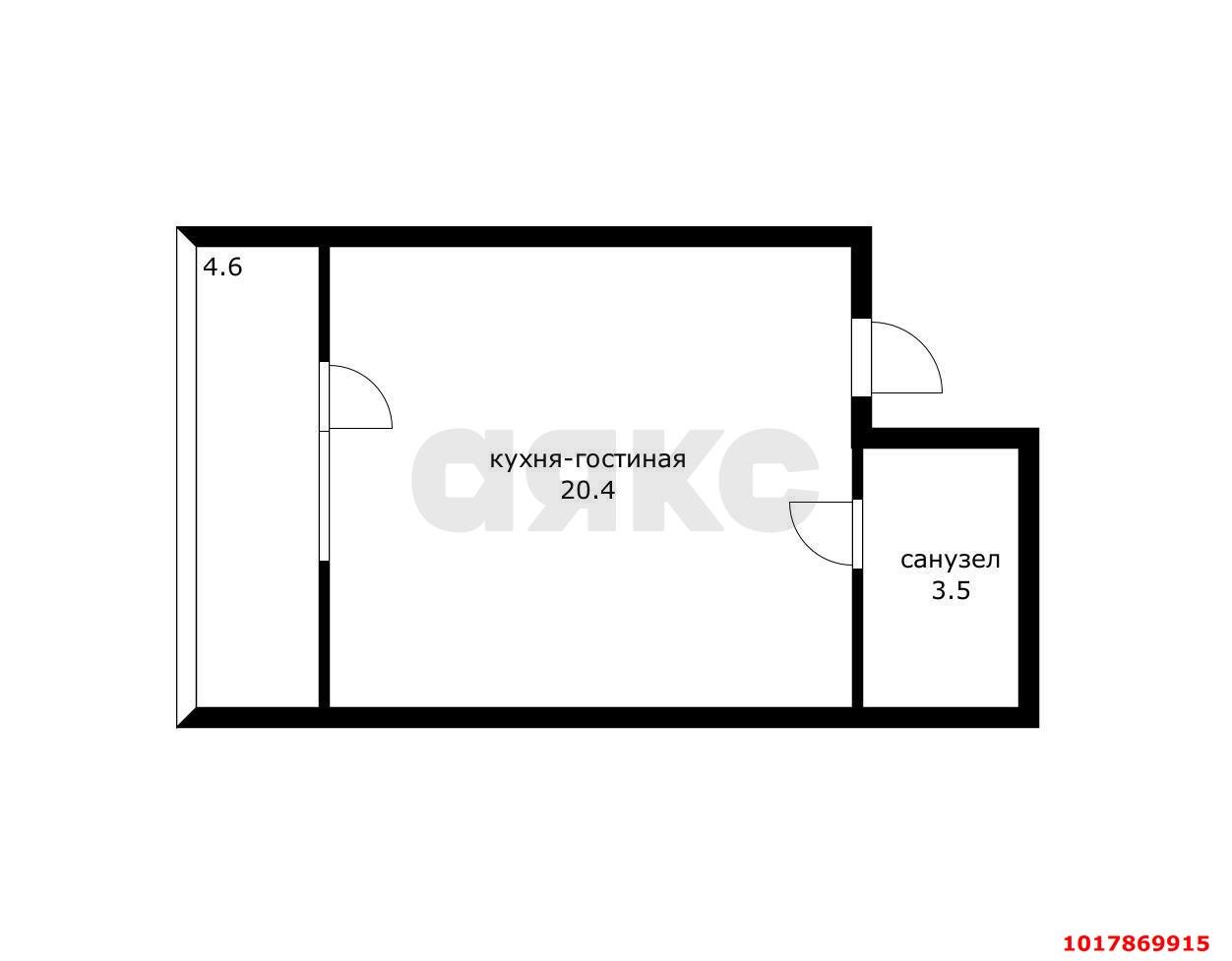 Фото №14: 1-комнатная квартира 32&nbsp;м², 8/8&nbsp;эт. - Краснодар, Прикубанский внутригородской округ, Калинино, Завод Радиоизмерительных Приборов, мкр. жилой комплекс Красивый, б-р Интернациональный, 110