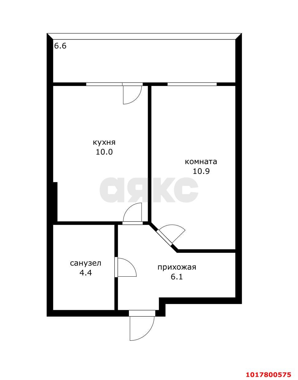 Фото №6: 1-комнатная квартира 35&nbsp;м², 5/13&nbsp;эт. - Краснодар, Прикубанский внутригородской округ, Славянский, мкр. Светлоград, ул. Красных Партизан, 1/4к1