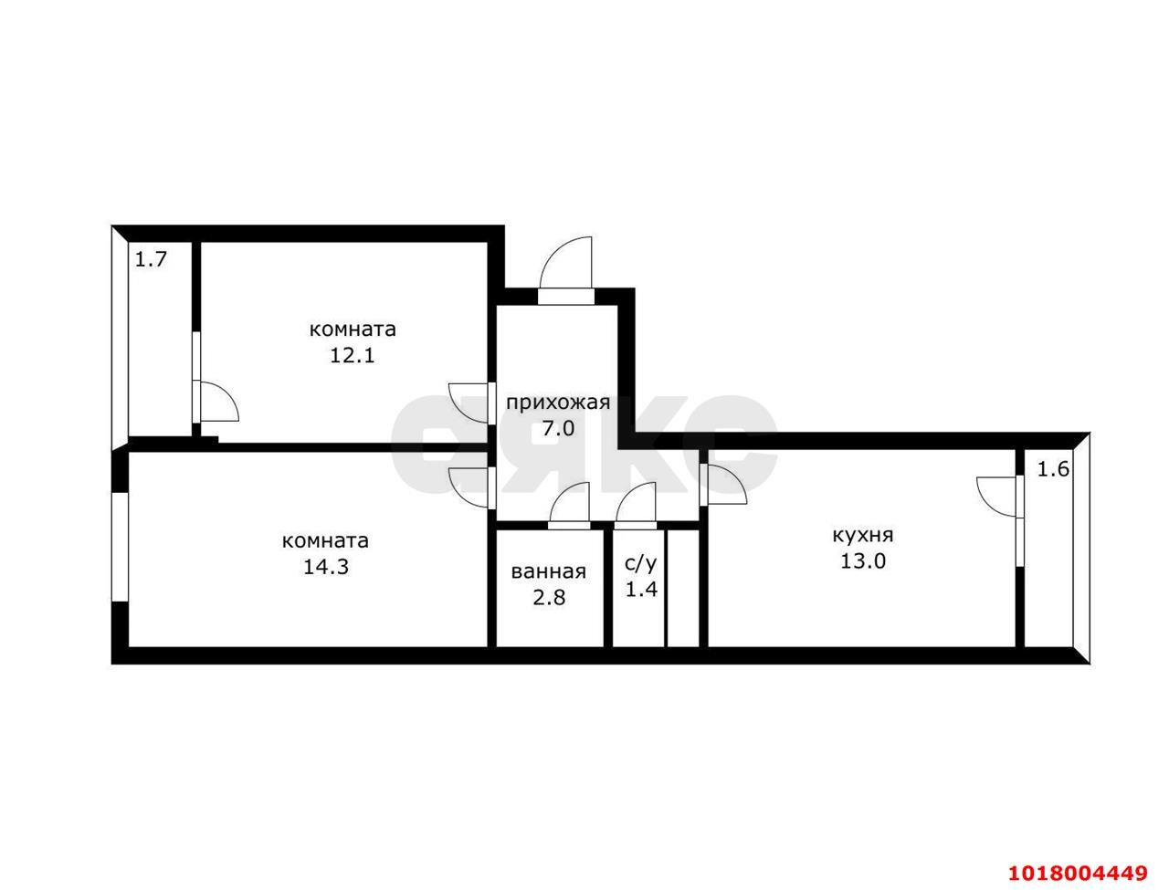 Фото №9: 2-комнатная квартира 50&nbsp;м², 13/18&nbsp;эт. - Краснодар, Прикубанский внутригородской округ, мкр. Славянский, ул. Заполярная, 37к4