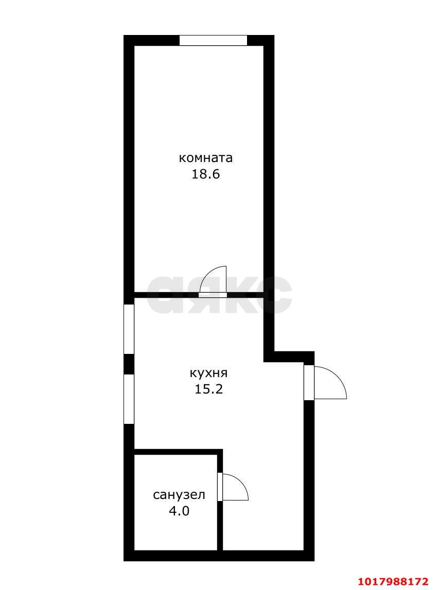 Фото №4: 1-комнатная квартира 37&nbsp;м², 6/9&nbsp;эт. - Краснодар, Карасунский внутригородской округ, мкр. Комсомольский, ул. Уральская, 119
