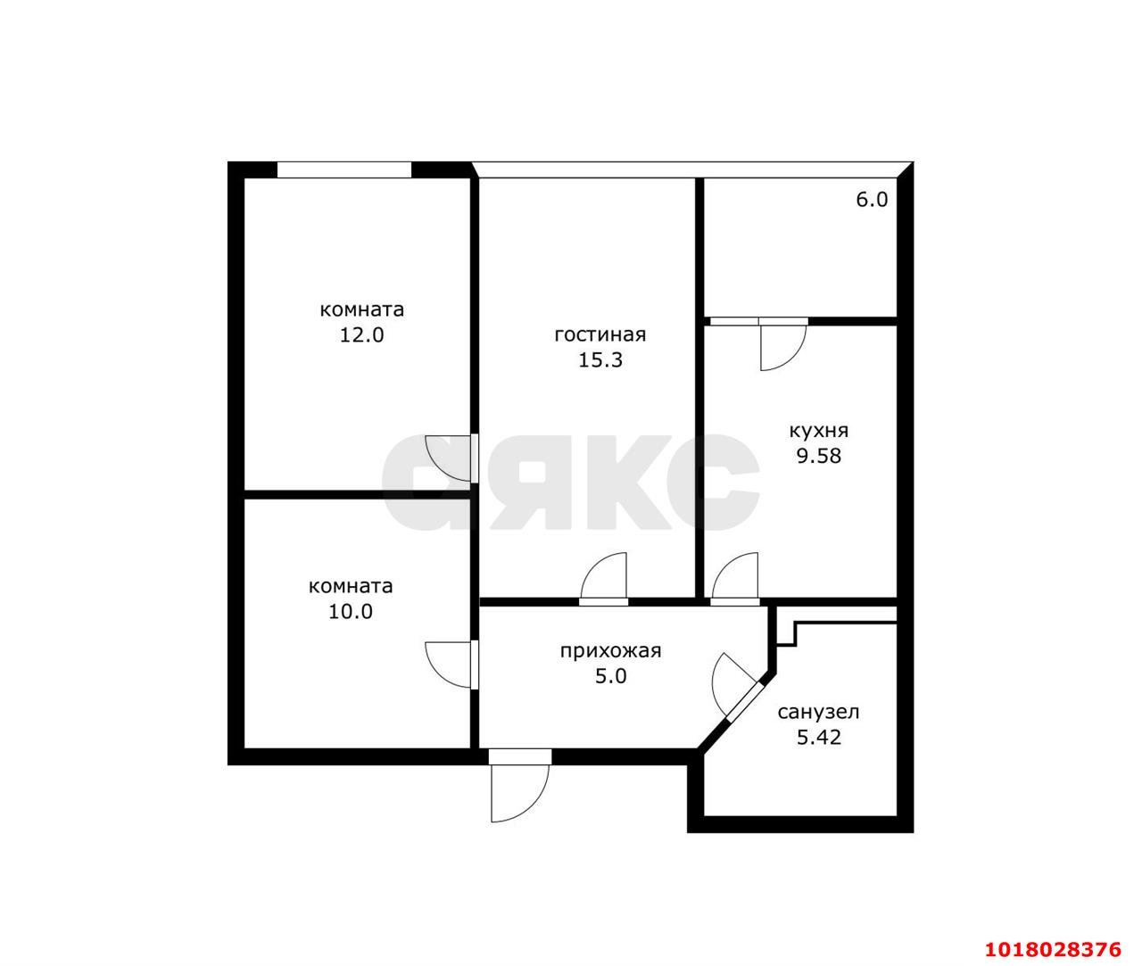 Фото №12: 3-комнатная квартира 65&nbsp;м², 2/16&nbsp;эт. - Краснодар, Прикубанский внутригородской округ, мкр. ЖК Хорошая Погода, ул. Кирилла Россинского, 3/1