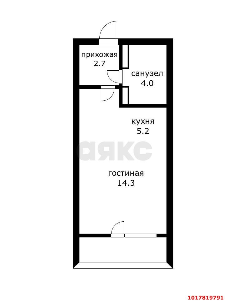 Фото №15: Студия 26&nbsp;м², 16/20&nbsp;эт. - Краснодар, Центральный внутригородской округ, жилой комплекс имени Чехова, мкр. Дубинка, ул. имени Чехова, 6