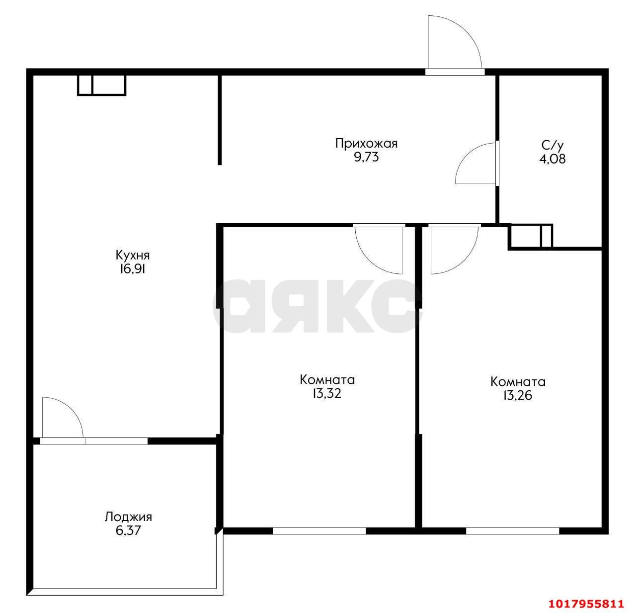 Фото №11: 2-комнатная квартира 65&nbsp;м², 5/16&nbsp;эт. - Краснодар, Прикубанский внутригородской округ, квартал Доброта, мкр. Любимово, 16