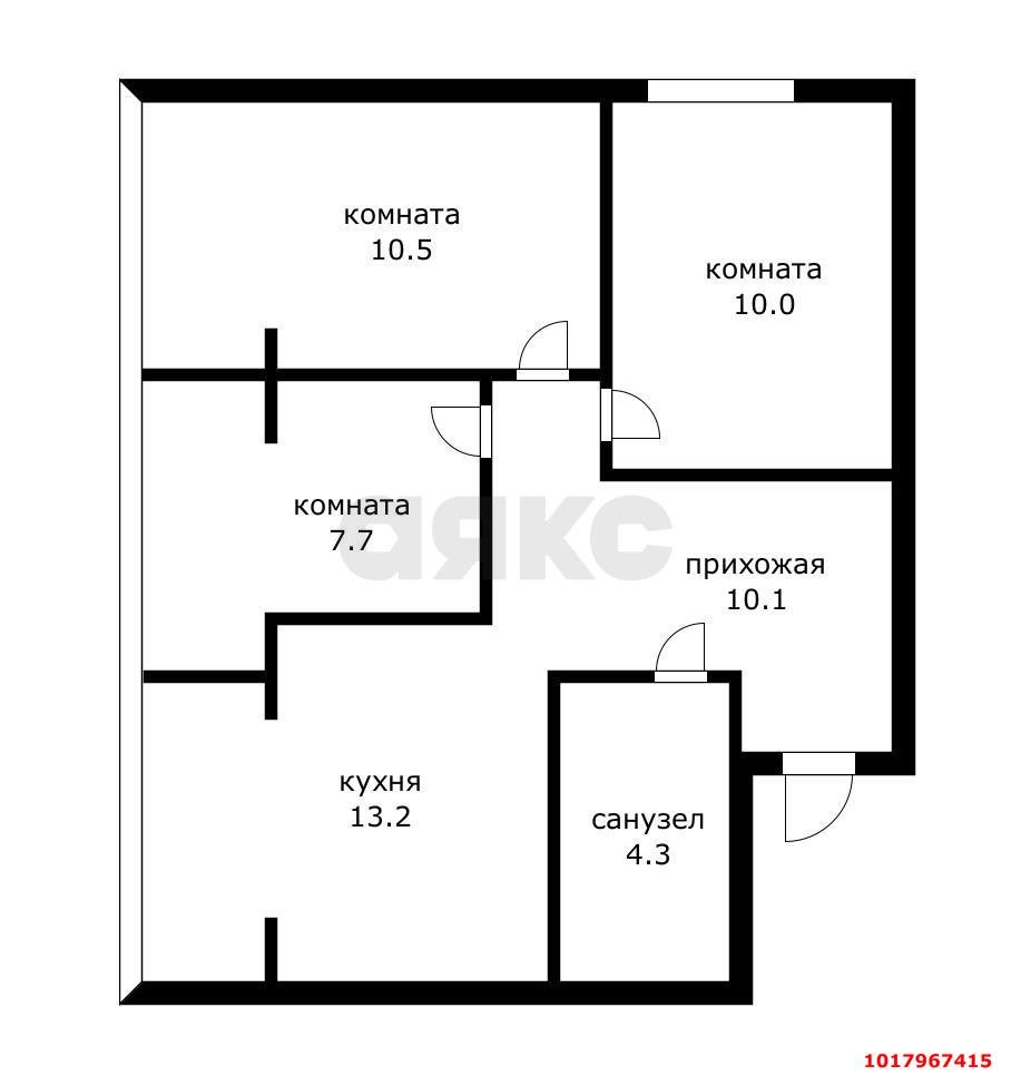 Фото №15: 3-комнатная квартира 50&nbsp;м², 5/5&nbsp;эт. - Краснодар, Прикубанский внутригородской округ, мкр. Музыкальный, пер. Шаляпина, 2