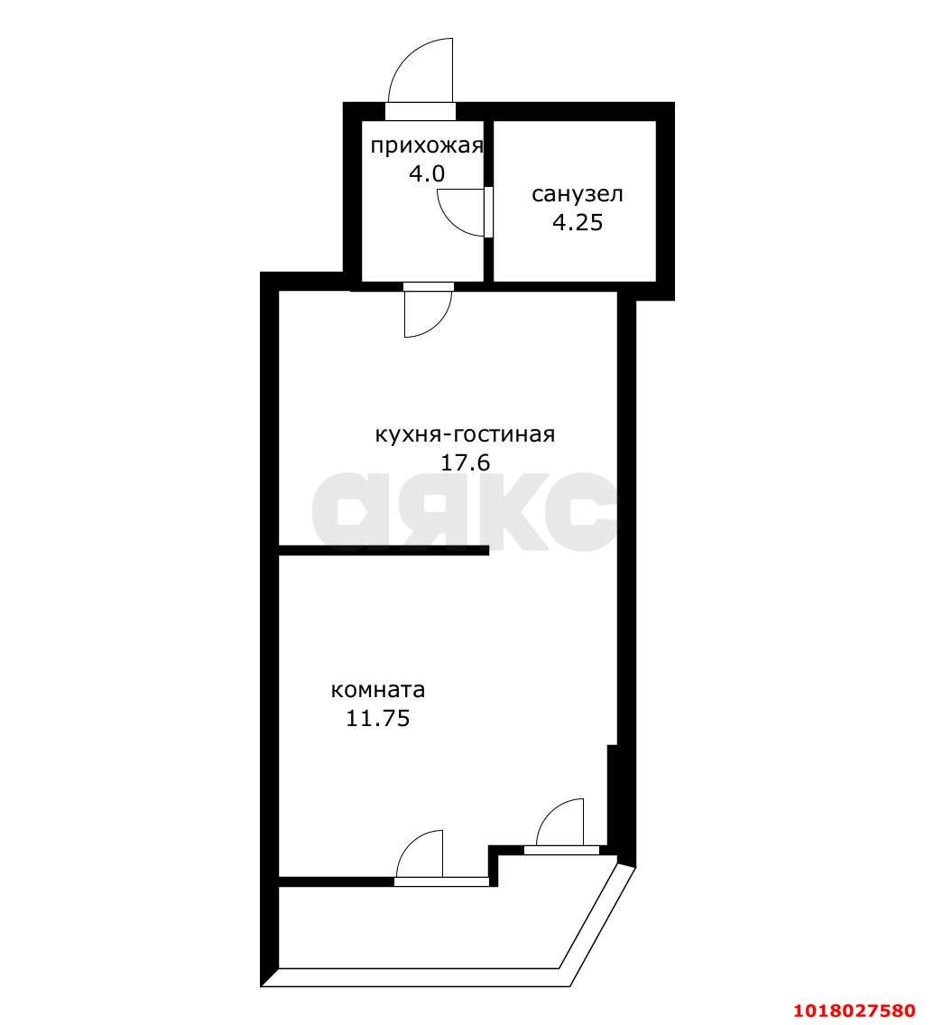 Фото №6: 1-комнатная квартира 40&nbsp;м², 10/25&nbsp;эт. - Краснодар, Прикубанский внутригородской округ, Россинского, мкр. жилой комплекс Дружный-2, б-р Адмиралтейский, 3к1