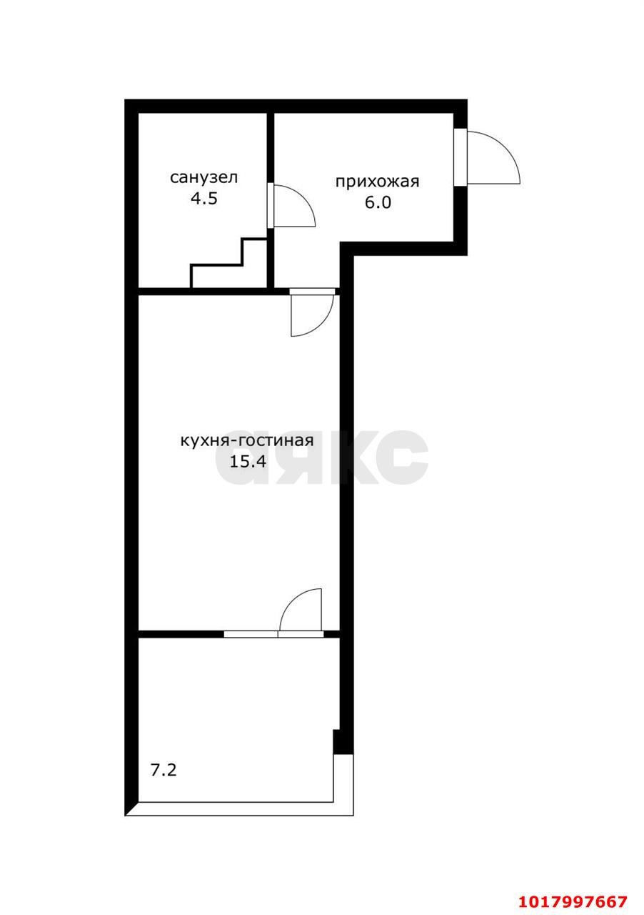 Фото №17: Студия 28&nbsp;м², 13/24&nbsp;эт. - Краснодар, Прикубанский внутригородской округ, квартал Доброта, мкр. Любимово, 16