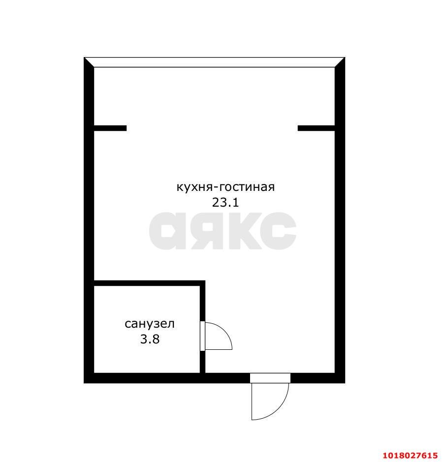 Фото №11: Студия 27&nbsp;м², 5/6&nbsp;эт. - Российский, мкр. Прикубанский внутригородской округ, ул. Измаильская, 15