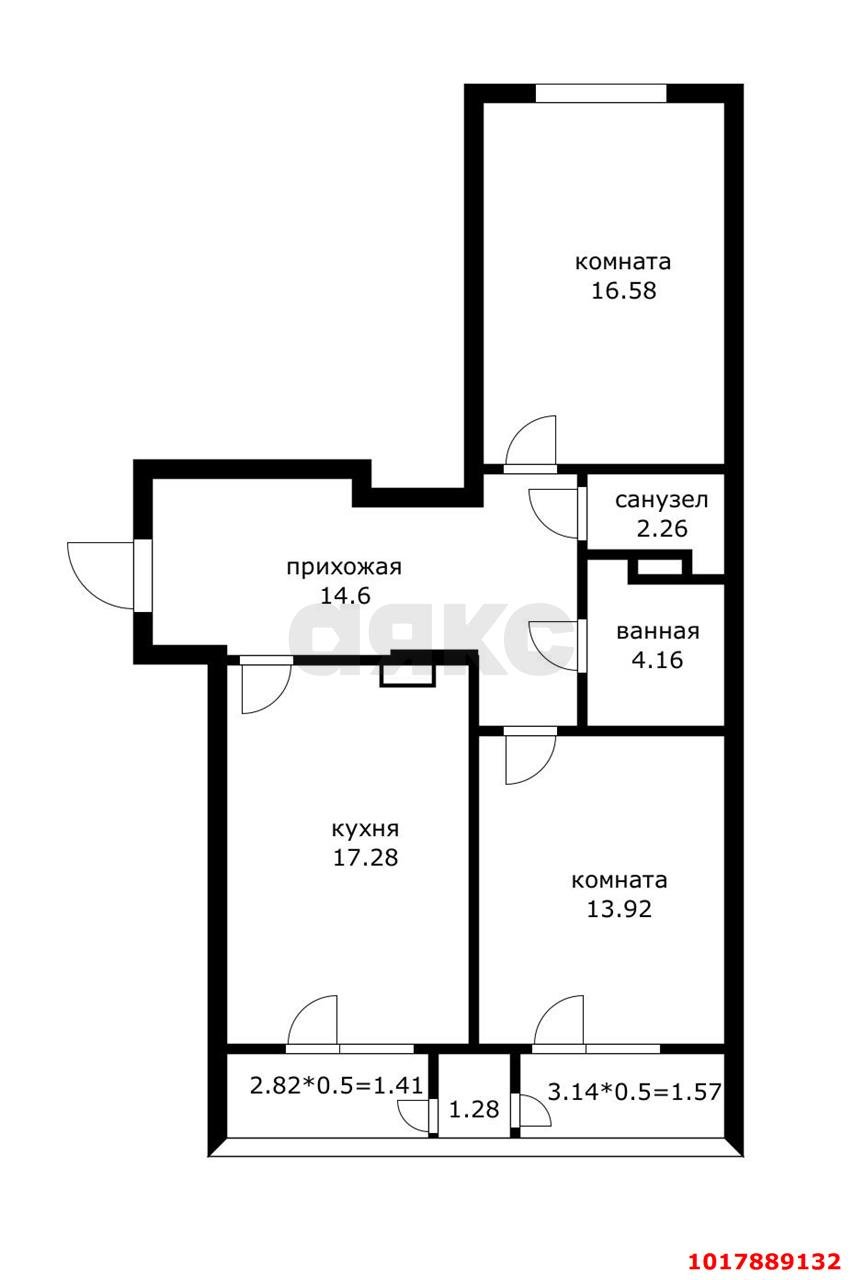 Фото №6: 2-комнатная квартира 73&nbsp;м², 11/12&nbsp;эт. - Краснодар, Западный внутригородской округ, мкр. ЖК Эндемик, ул. Шоссе Нефтяников, 26