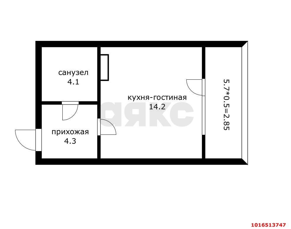 Фото №15: Студия 28&nbsp;м², 2/4&nbsp;эт. - Краснодар, Прикубанский внутригородской округ, мкр. Новая Елизаветка, ул. имени Фёдора Елисеева, 9
