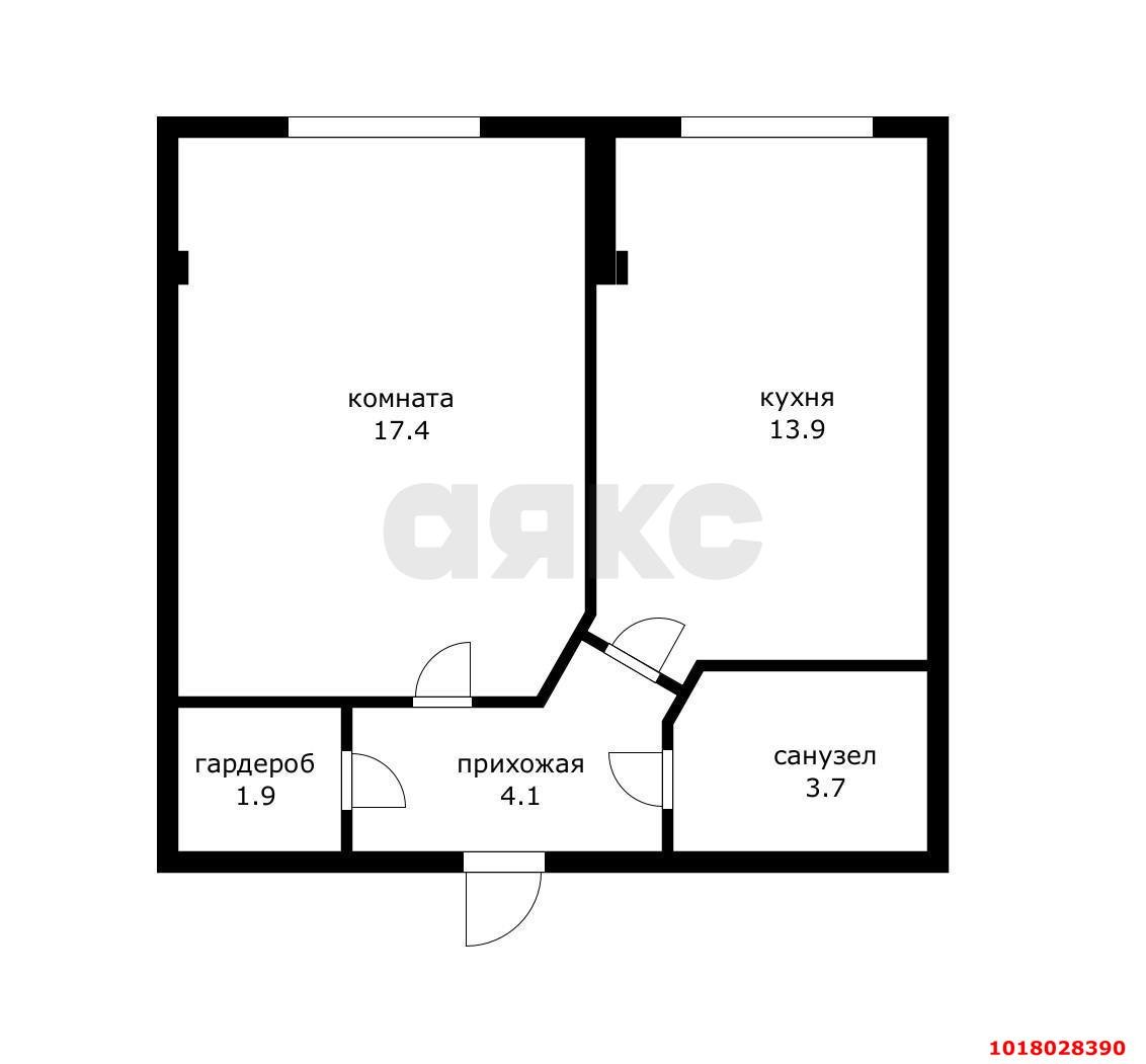Фото №7: 1-комнатная квартира 40&nbsp;м², 5/5&nbsp;эт. - Яблоновский, ул. Тургеневское Шоссе, 1Дк3