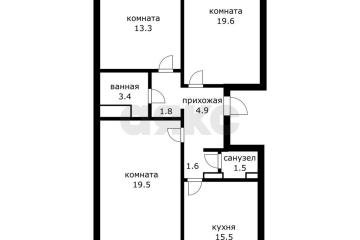 Фото №1: 3-комнатная квартира 81 м², 1/16 эт. - Краснодар, мкр. Московский, ул. Карякина, 27